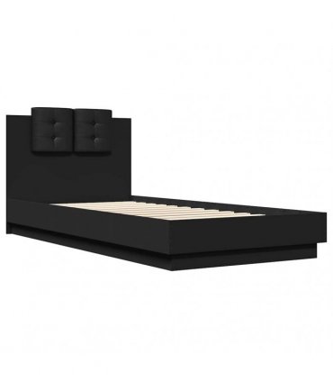 vidaXL Bed Frame with LED without Mattress Black 100x200 cm