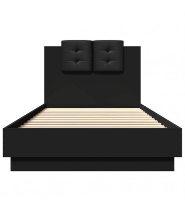 vidaXL Bed Frame with LED without Mattress Black 100x200 cm