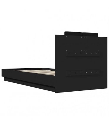 vidaXL Bed Frame with LED without Mattress Black 100x200 cm