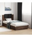 vidaXL Bed Frame with Headboard Brown Oak 90 x 190 cm Engineered wood