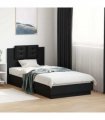 vidaXL Bed Frame with LED without Mattress Black 75x190 cm