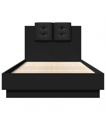 vidaXL Bed Frame with LED without Mattress Black 75x190 cm
