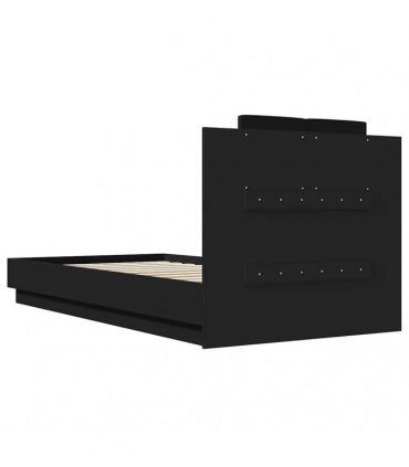 vidaXL Bed Frame with LED without Mattress Black 75x190 cm