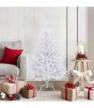 vidaXL Artificial Hinged Christmas Tree 120 cm 150 LEDs Warm White PVC