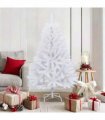 vidaXL Artificial Hinged Christmas Tree 150 cm 150 LEDs Warm White PVC