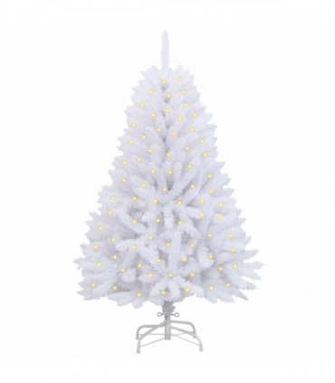 vidaXL Artificial Hinged Christmas Tree 150 cm 150 LEDs Warm White PVC