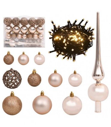 vidaXL Artificial Christmas Tree 150 LEDs&Ball Set&Flocked Snow 150 cm