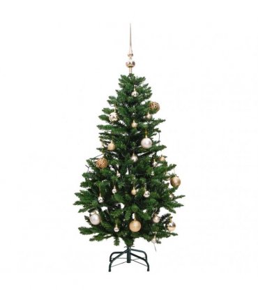 vidaXL Artificial Hinged Christmas Tree 150 LEDs & Ball Set 150 cm