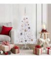 vidaXL Artificial Hinged Christmas Tree 120 cm 150 LEDs Warm White PVC