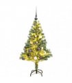 vidaXL Artificial Christmas Tree 150 LEDs&Ball Set&Flocked Snow 150 cm