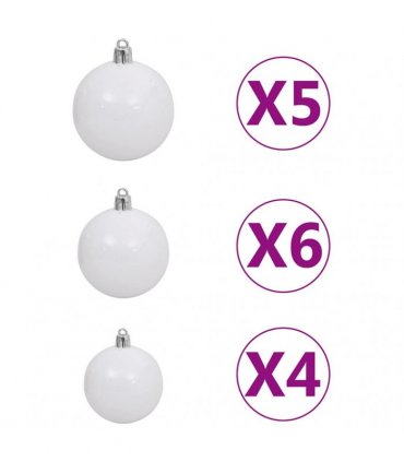 vidaXL Artificial Christmas Tree 150 LEDs&Ball Set&Flocked Snow 150 cm