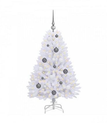 vidaXL Artificial Hinged Christmas Tree 120 cm 150 LEDs Warm White PVC