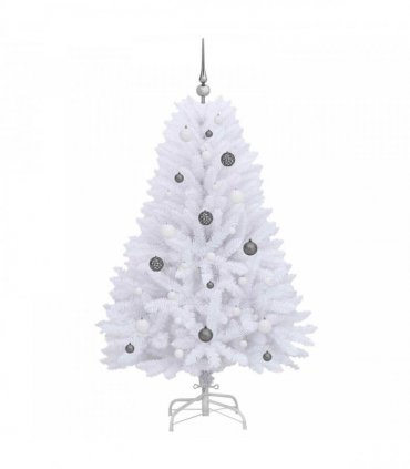 vidaXL Artificial Hinged Christmas Tree 150 cm 150 LEDs Warm White PVC