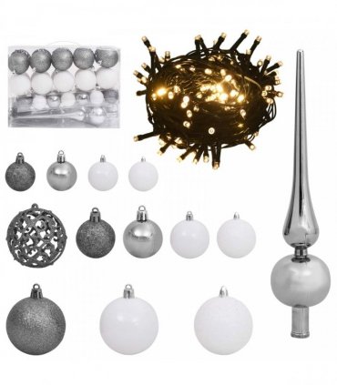 vidaXL Artificial Hinged Christmas Tree 150 cm 150 LEDs Warm White PVC