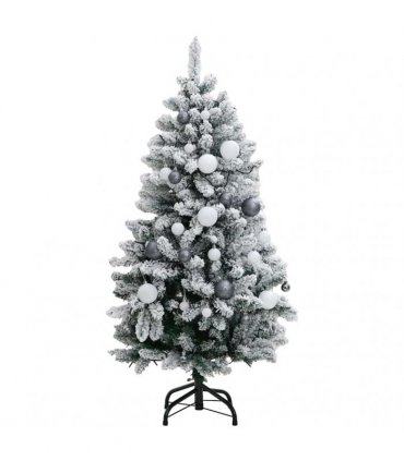 vidaXL Artificial Hinged Christmas Tree 150 LEDs & Ball Set 150 cm