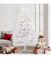 vidaXL Artificial Hinged Christmas Tree 210 cm 300 LEDs Warm White PVC