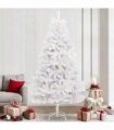 vidaXL Artificial Hinged Christmas Tree 240 cm 300 LEDs Warm White PVC