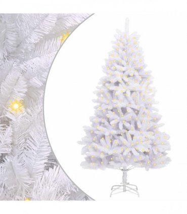vidaXL Artificial Hinged Christmas Tree 270 cm 300 LEDs Warm White PVC