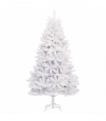 vidaXL Artificial Hinged Christmas Tree 270 cm 300 LEDs Warm White PVC