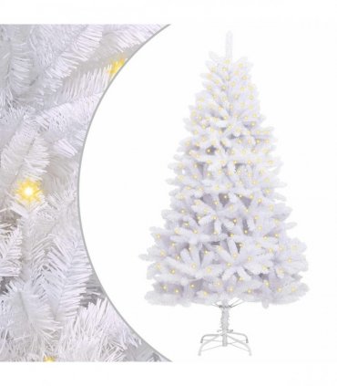 vidaXL Artificial Hinged Christmas Tree 300 cm 300 LEDs Warm White PVC