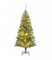 vidaXL Artificial Christmas Tree 300 LEDs&Ball Set&Flocked Snow 240 cm