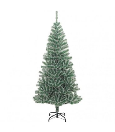 vidaXL Artificial Christmas Tree 300 LEDs&Ball Set&Flocked Snow 240 cm