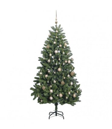 vidaXL Artificial Hinged Christmas Tree 300 LEDs & Ball Set 270 cm