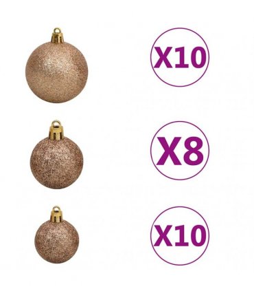 vidaXL Artificial Hinged Christmas Tree 300 LEDs & Ball Set 270 cm