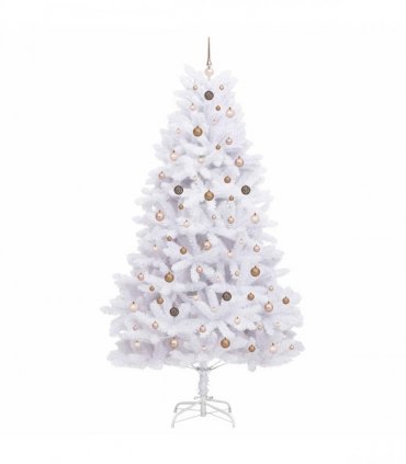 vidaXL Artificial Hinged Christmas Tree 270 cm 300 LEDs Warm White PVC