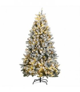 vidaXL Artificial Hinged Christmas Tree 300 LEDs & Ball Set 210 cm