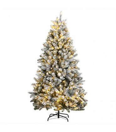 vidaXL Artificial Hinged Christmas Tree 300 LEDs & Ball Set 240 cm
