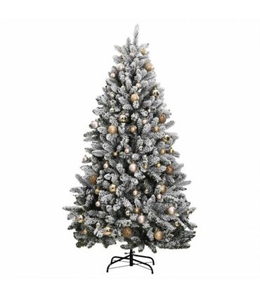 vidaXL Artificial Hinged Christmas Tree 300 LEDs & Ball Set 240 cm