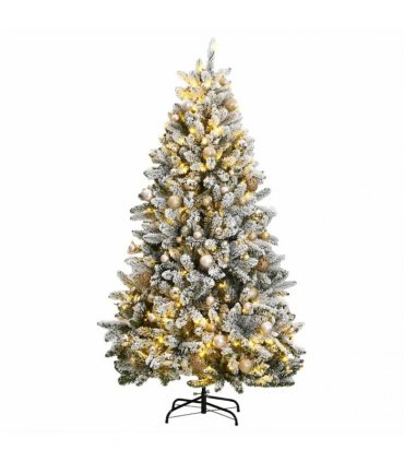 vidaXL Artificial Hinged Christmas Tree 300 LEDs & Ball Set 270 cm
