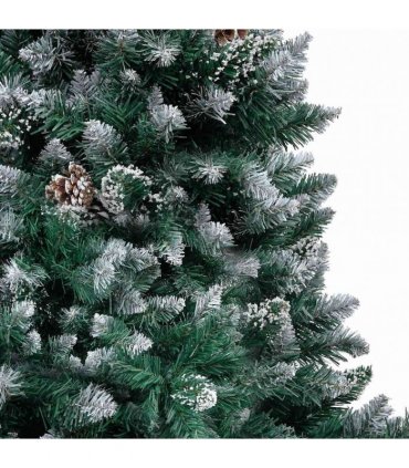vidaXL Artificial Christmas Tree with Pine Cones and White Snow 180 cm