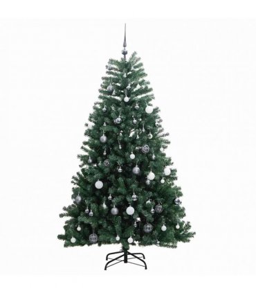 vidaXL Artificial Hinged Christmas Tree 300 LEDs & Ball Set 210 cm