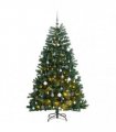 vidaXL Artificial Hinged Christmas Tree 300 LEDs & Ball Set 240 cm