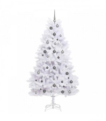 vidaXL Artificial Hinged Christmas Tree 210 cm 300 LEDs Warm White PVC