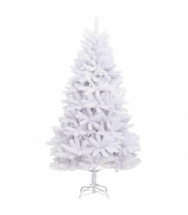 vidaXL Artificial Hinged Christmas Tree 210 cm 300 LEDs Warm White PVC