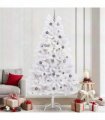 vidaXL Artificial Hinged Christmas Tree 240 cm 300 LEDs Warm White PVC