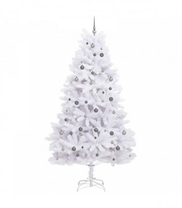 vidaXL Artificial Hinged Christmas Tree 270 cm 300 LEDs Warm White PVC