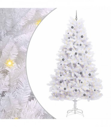 vidaXL Artificial Hinged Christmas Tree 300 cm 300 LEDs Warm White PVC