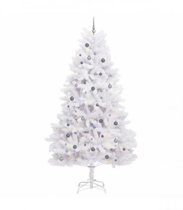 vidaXL Artificial Hinged Christmas Tree 300 cm 300 LEDs Warm White PVC