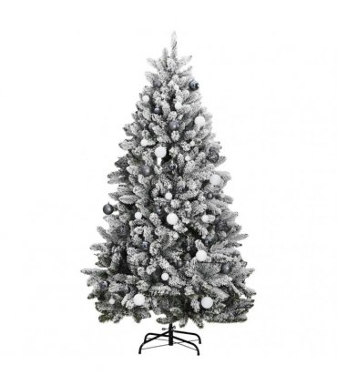 vidaXL Artificial Hinged Christmas Tree 300 LEDs & Ball Set 180 cm
