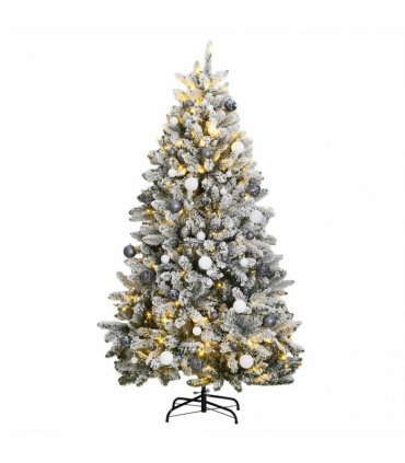 vidaXL Artificial Hinged Christmas Tree 300 LEDs & Ball Set 240 cm