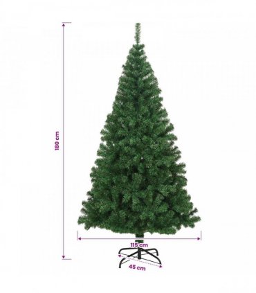vidaXL Artificial Christmas Tree with Thick Branches Green 180 cm PVC