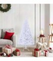 vidaXL Artificial Christmas Tree with Thick Branches White 150 cm PVC