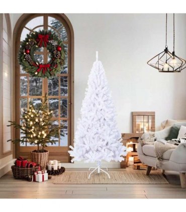 vidaXL Artificial Christmas Tree with Thick Branches White 180 cm PVC