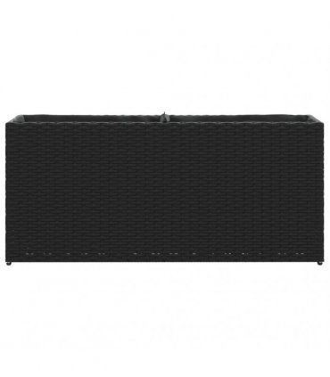 vidaXL Garden Planters with 2 Pots 2 pcs Black 90x20x40 cm Poly Rattan