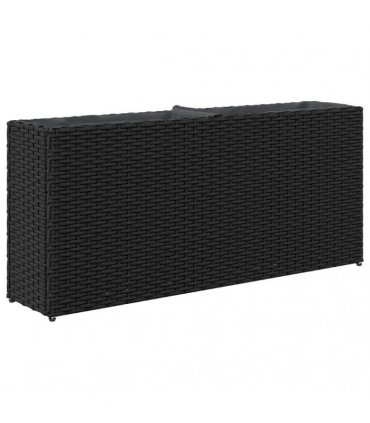 vidaXL Garden Planters with 2 Pots 2 pcs Black 90x20x40 cm Poly Rattan