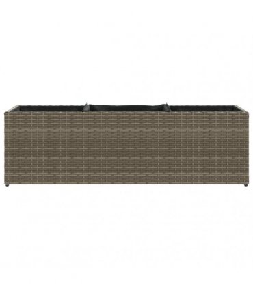 vidaXL Garden Planters with 3 Pots 2 pcs Grey 105x30x32 cm Poly Rattan
